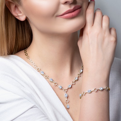 Bransoletka Swan Lake: żółte złoto, diamenty